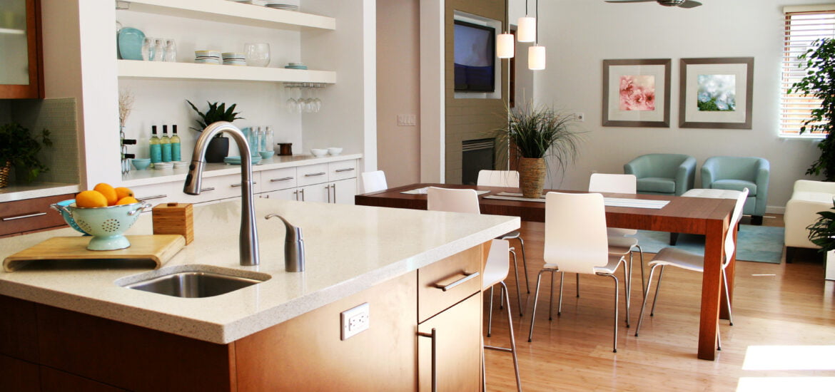 Cozy kitchen with luxury vinyl plank floors