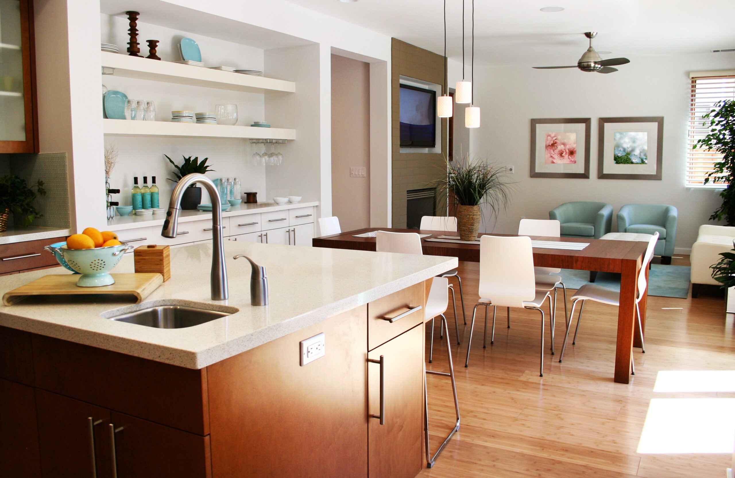 Cozy kitchen with luxury vinyl plank floors