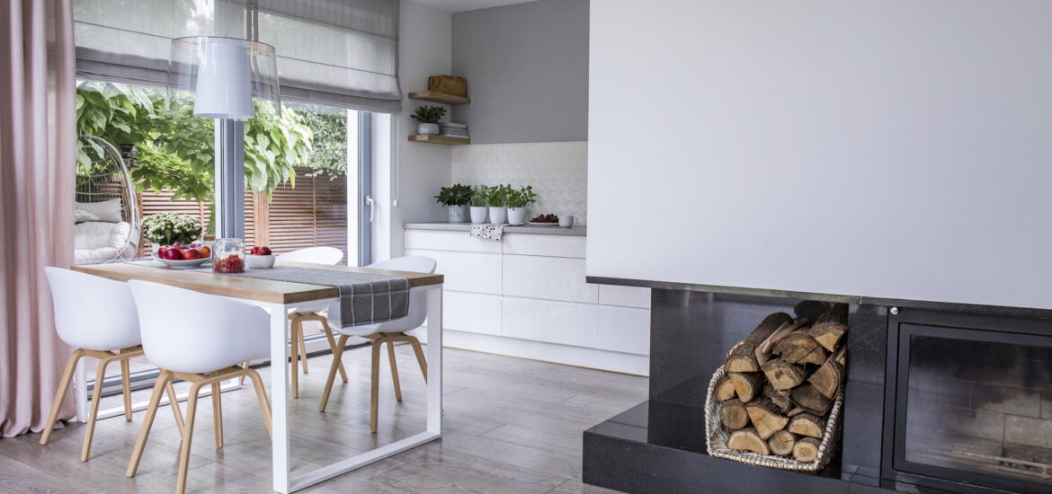 Kitchen with Roman Shades in DFW